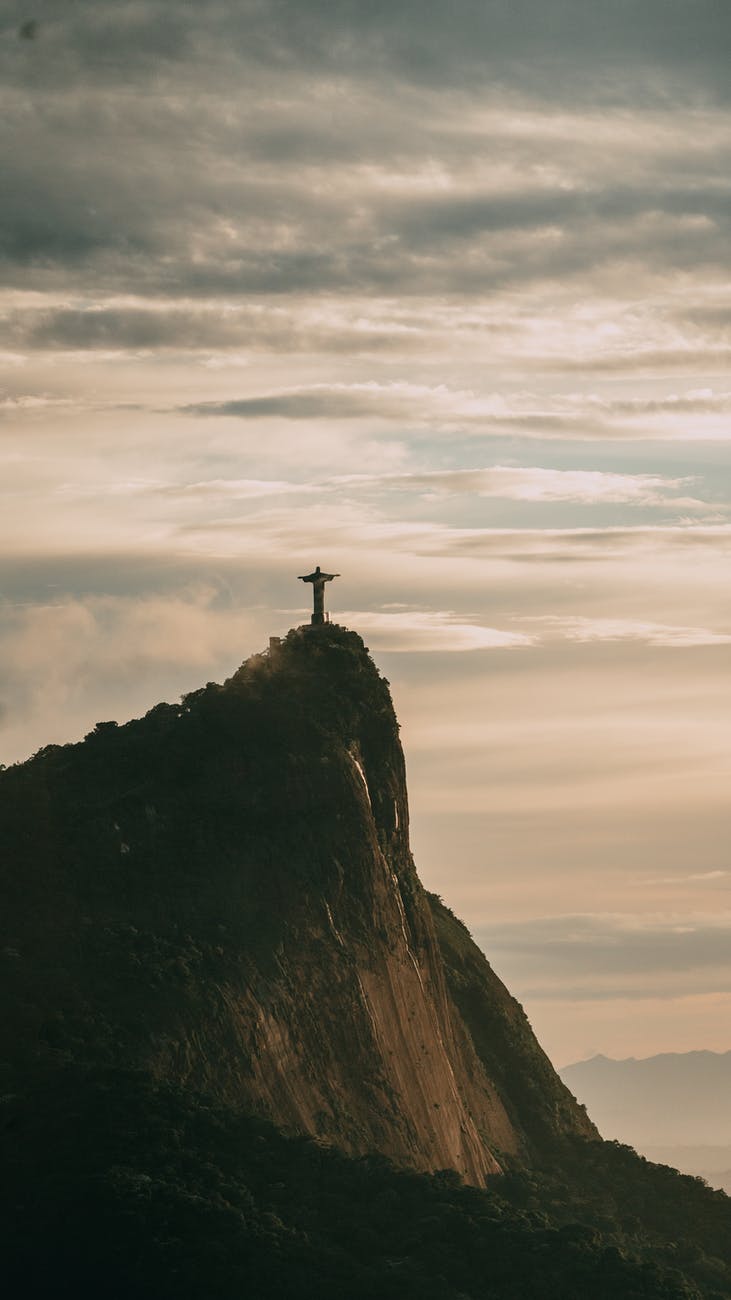 christ statue on hill